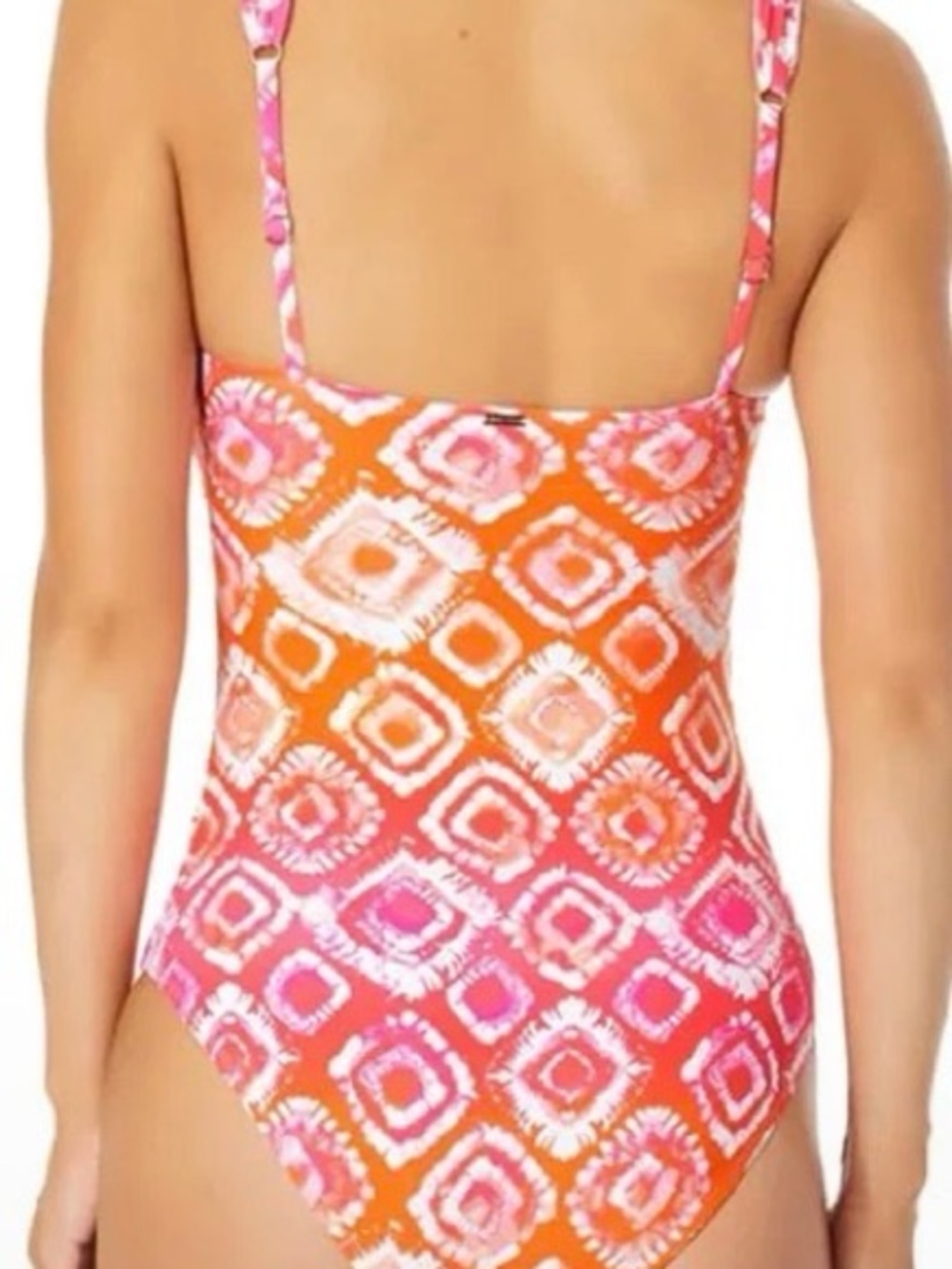Anne Cole Women's Tie Dye Foulard Twist Bandeau One-Piece Swimsuit - Picture 2 of 7